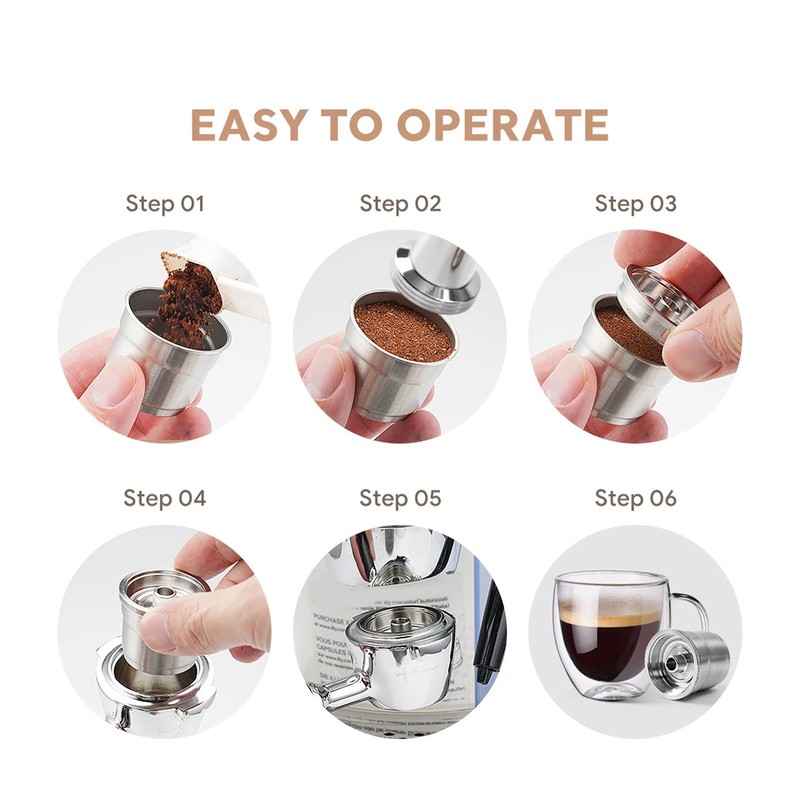 Reusable Coffee Pod 304 Stainless Steel Leakage Proof Coffee Capsule