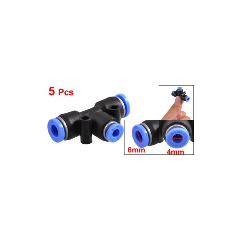 sourcingmap 5 Pcs 6mm to 4mm Quick Joint Air Pneumatic