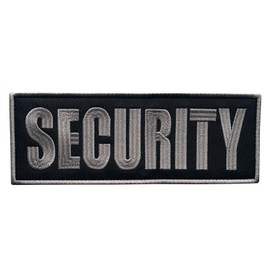 uuKen Large Embroidery Subdued Gray Grey Security Vest Patch 8.5x3 inch Back with Hook Fastener for Tactical Vest Uniform Jackets Plate Carrier (Gray, Large 8.5"x3")