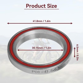 Kukyller Bearing Headset, 2PCS 41.8mm/1.6in Mountain Bicycle Stem Headset Heavy Duty Bike Double Sealed Bearing Accessory for Outdoors Cycling