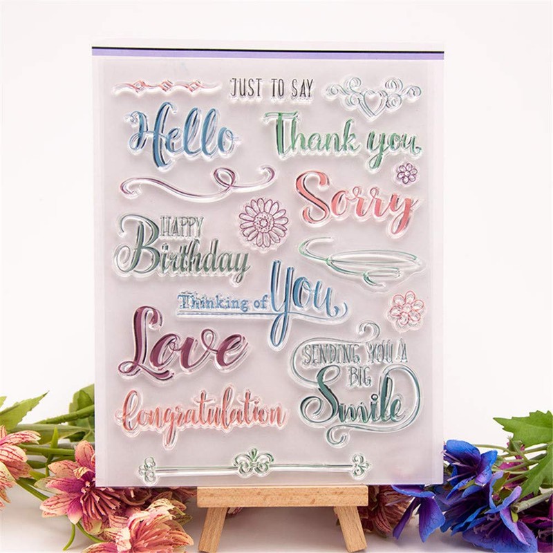 arriettycraft Hello Thank You Sorry Love Words Phrase Birthday Stamps