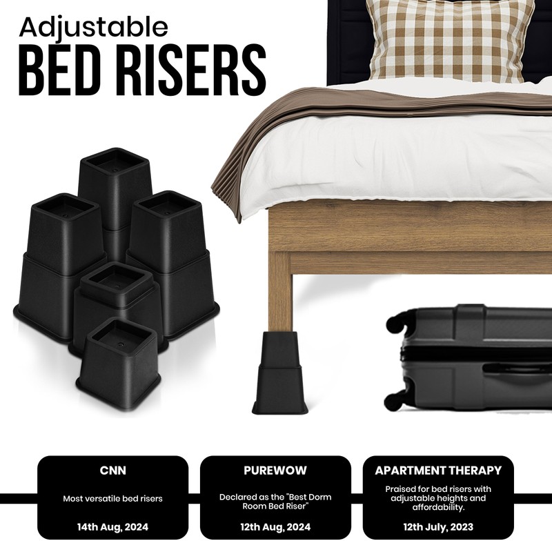 Utopia Bedding - Adjustable Bed Risers 3, 5, 8 Inch