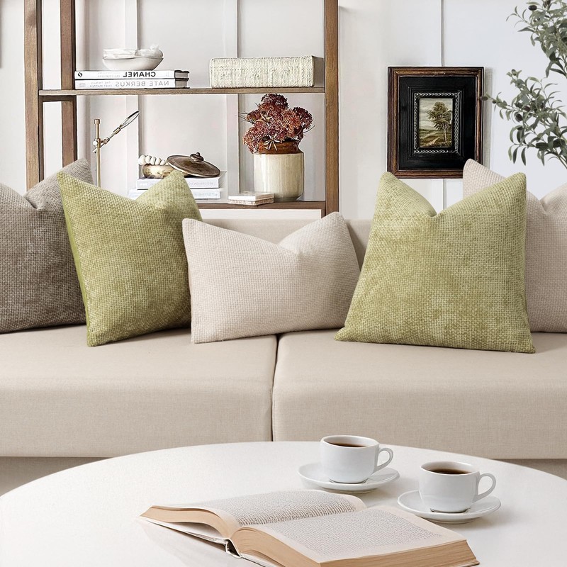 ZWJD Cushion Covers 50x50cm 2 Pack – Soft Chenille Decorative