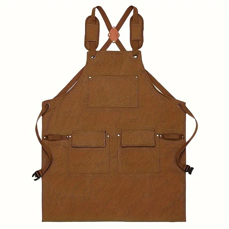 Full Bib Work Apron for Woodworking, Gardening & Kitchen Tasks