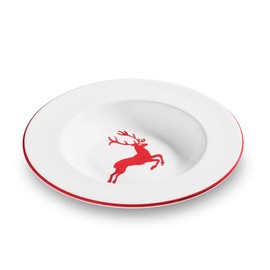 GMUNDNER KERAMIK Soup Plate, Deer Ruby, 9.4-Inch