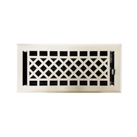 Empire Register Co, Decorative Air Vent Covers - 4x10 inch, Art & Craft Design, Brushed Nickel Finish, Heavy Duty Walkable Floor Register, Metal Damper Attached