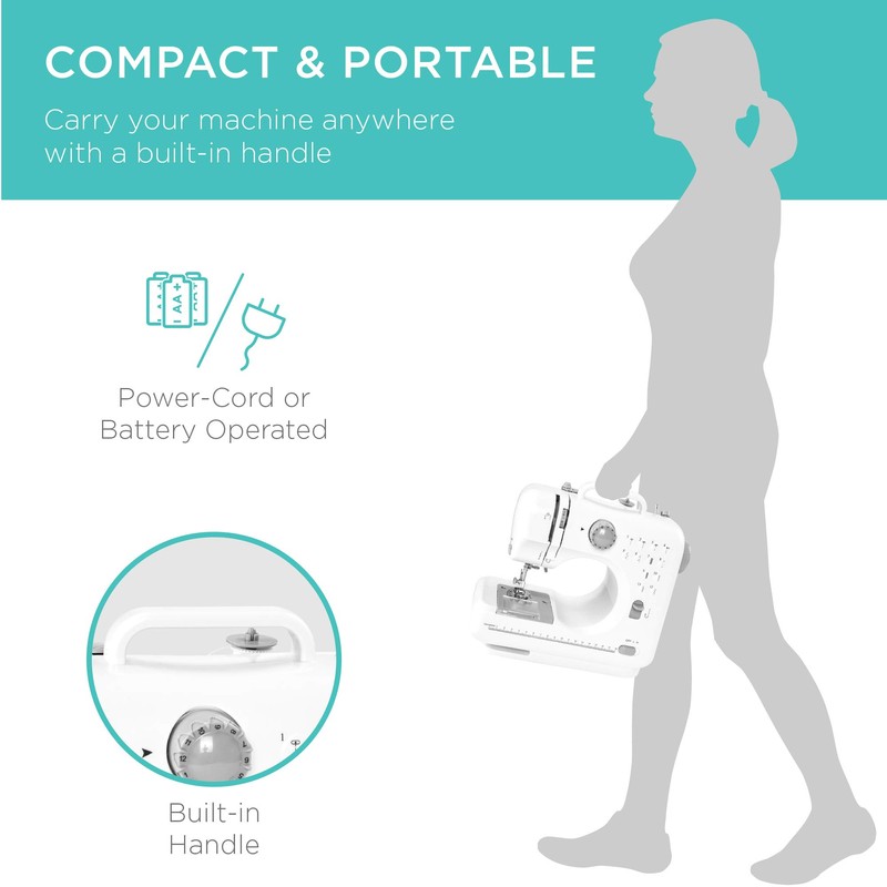 Best Choice Products Compact Sewing Machine, 42-Piece Beginners Kit, Multifunctional