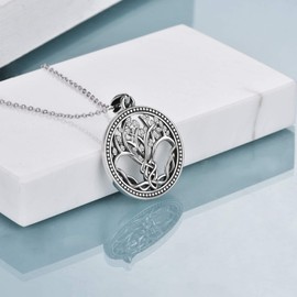 YAFEINI Tree of Life Necklace Sterling Silver Celtic Tree of Life Pendant Jewellery for Women Gifts