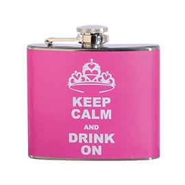 Keep Calm And Drink On 5 oz. Stainless Steel Flask