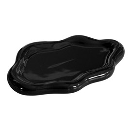 BIGPIPI Ceramic Jewelry Tray Dish for Ring Key Trinket, Cute Cloud Shape Decorative Jewelry Plate Holder for Women Gift (Black)