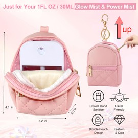 3 Pack Hand Sanitizer Spray Case for Touchland 1FL OZ/30ml, Holder for Touchland, Mini Backpack Keychain, Portable Makeup Lipstick Bag, Travel Data Cable Organizer Purse, PU Zippered Pouch (Style A)