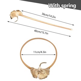 Tiebacks for Curtains, Alloy, Pack of 2, Spring Cord Curtains, Tiebacks, Adjustable Curtain Tiebacks, Gold, Creative Curtain Holders, Tiebacks for Curtains for Home Office, Cafe, Home, Decorative