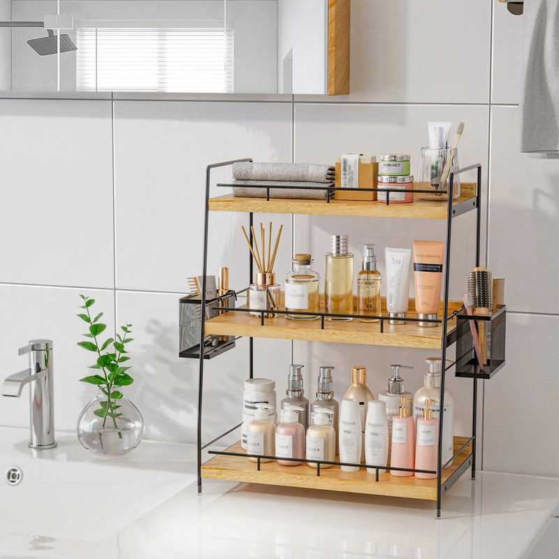 BSTSLL Bathroom Counter Organizer,Bathroom Countertop Organizer with Baskets,Vanity Organizers,Counter Shelf,Countertop
