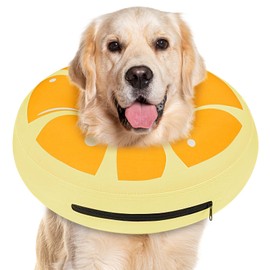Inflatable Dog Cone Collar for After Surgery - Soft Dog Neck Donut Collar to Prevent Licking, Adjustable Dog Recovery Cone Suitable for Small, Medium, Large Dogs (Orange,2XL)