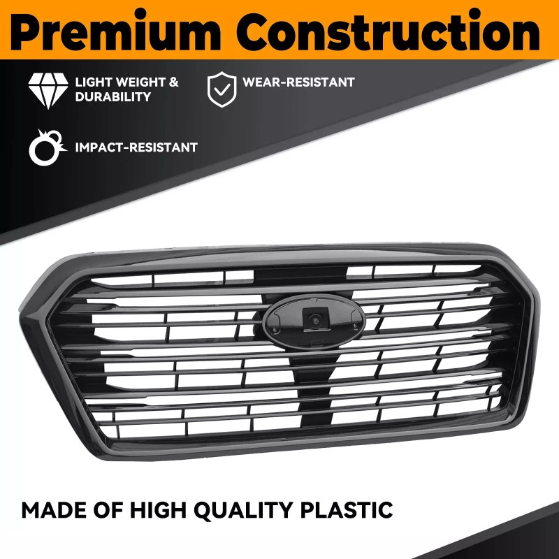 YLT Auto Glossy Black Front Bumper Upper Grille For 2019
