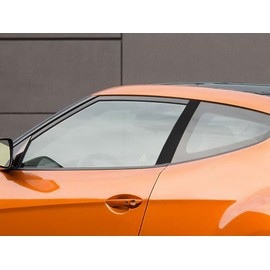 Rvinyl Pillar Post Pre Cut Window Trim Kits in Carbon Fiber 4D Black Compatible with Hyundai Veloster 2012-2017 - Adhesive Backs