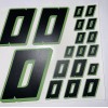 Unbranded Matte Black-w/ Lime #0's Racing Numbers Vinyl Decal Sheet