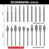 1/8\" Shank Tungsten Carbide Die Grinder Bits 20Pcs Double Cut
