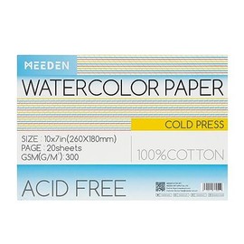 MEEDEN Art Watercolor Paint Set, 48/96 Vivid Colors in Portable Box, Detail Paint Brush Included, Gift:_Watercolor Paper Cold Press - 10'' x 7''