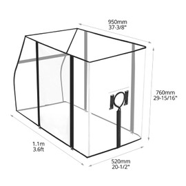 QWORK® Universal Handcart Rain Cover Transparent Rain Cover with Zip Handcart Accessories
