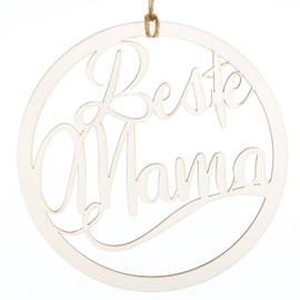 Logbuch-Verlag Muttertagsgeschenk Beste Mama Türkranz aus Holz Ø 24,5 cm Geschenk zum Muttertag Geburtstag
