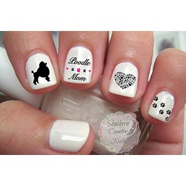 40 Poodle Mom Nail Art Decals