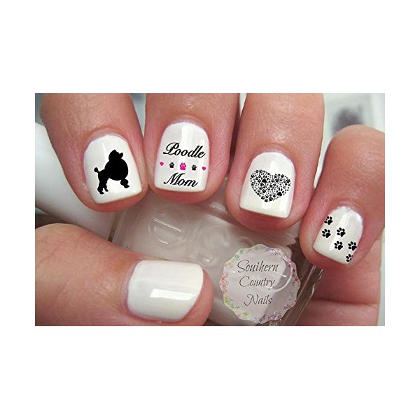 40 Poodle Mom Nail Art Decals
