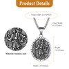 Flongo Saint Christopher Necklace for Men: Cross Saint Christopher Locket
