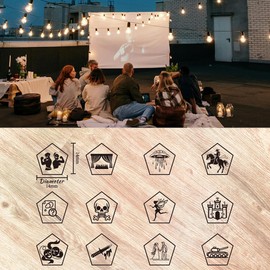 UNICRAFTALE 12 Types of Movie Decision Dice Anniversary Sweetest Day Date Night Gifts 1Set Wood Movie Decider Dices with Rectangle Velvet Packing Pouches Birthday Christmas Day Couple Gift