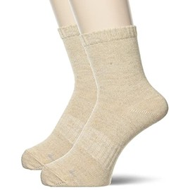 Gunze WASHIITO Socks, Washi Yarn, Toe Design, Left & Right Knitting, Crew Length, Same Color, Set of 2 Pairs, honey-beiges