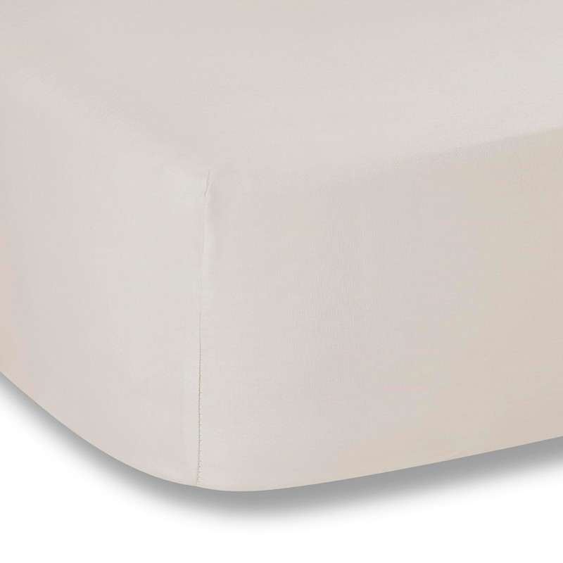 Plain Dyed Neutral Fitted Sheet 135x200cm 100% Cotton Percale