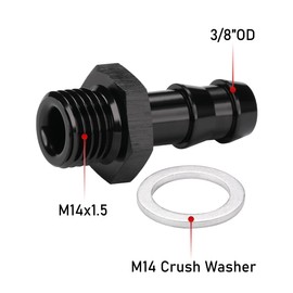 Podavelle M14x1.5 Male Metric to 3/8 Barb Fuel Pump Inlet Adapter Fitting Aluminum Black