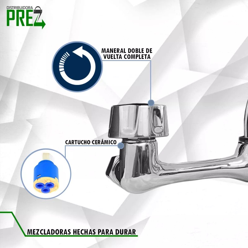Prez Grifo Mezcladora Fregador Llave Acero Inoxidable Pared