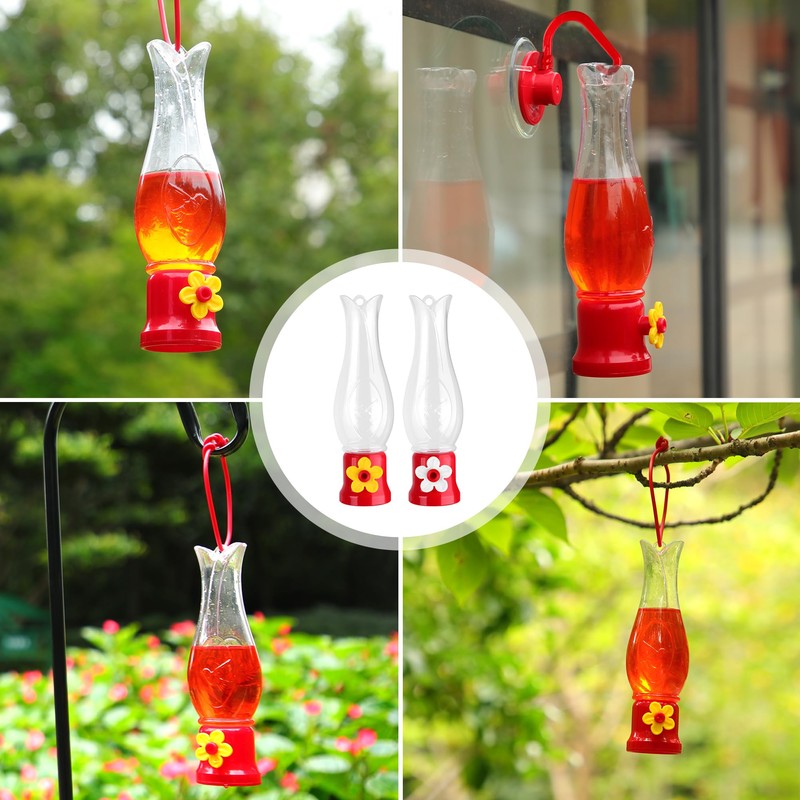 ORIENTOOLS Hummingbird Feeder 4Pack, Mini Hanging Flower Bird Feeders for