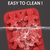 Silicone Gingerbread Man Mold, 2 Pack 6-Cavity Christmas Tray Baking