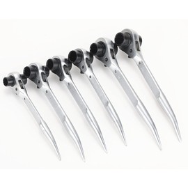 Double-ended Ratchet Wrench with Bend Shino 2 Sizes (0.7 x 0.7 inches (17 x 19 mm)