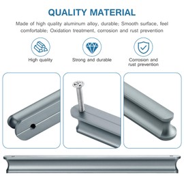 Mynoozi 10 Pack 180mm Long (160mm Hole Centre) Kitchen Cabinet Door Handles Pull, Hardware Drawer Handles, Kitchen Drawer Handles, Cabinet Pulls, Cupboard Door Handles (Grey)