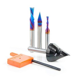 Amana Tool AMS-155 Brian Choice CNC Router Bit Starter 4-Pc Pack 1/4 Inch Shank