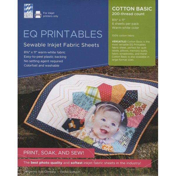 EQ Printables Inkjet Fabric Sheets,1 Pack