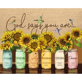 DIY Painting by Numbers for Adults, Sunflower Paint by Numbers, 16X20 Inch Adults Paint by Number Kits for Beginners on Canvas, Flameless Color by Number Art Kits for Kids