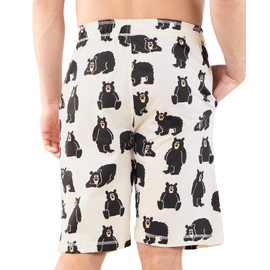 Lazy One Pajama Shorts for Men, Men's Pajama Bottoms, Sleepwear, Animal (Papa Bear, Medium)