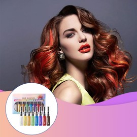 Hair Chalk Combs for Girls | Hair Color Mascara Set - Temporary Hair Color Dye 8 Color, Mascara Hair Chalk Set for Birthday Cosplay, Hair Highlighting Set