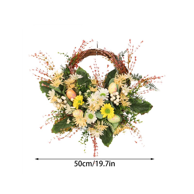 Artificial Wreath Yellow Wild Daisy Half Wreath Easter Decoration Wreath