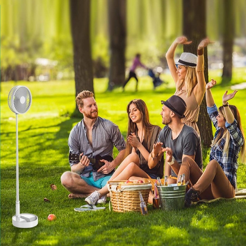 9H Battery Operated Fan Foldable Table Desk Floor Pedestal Fan