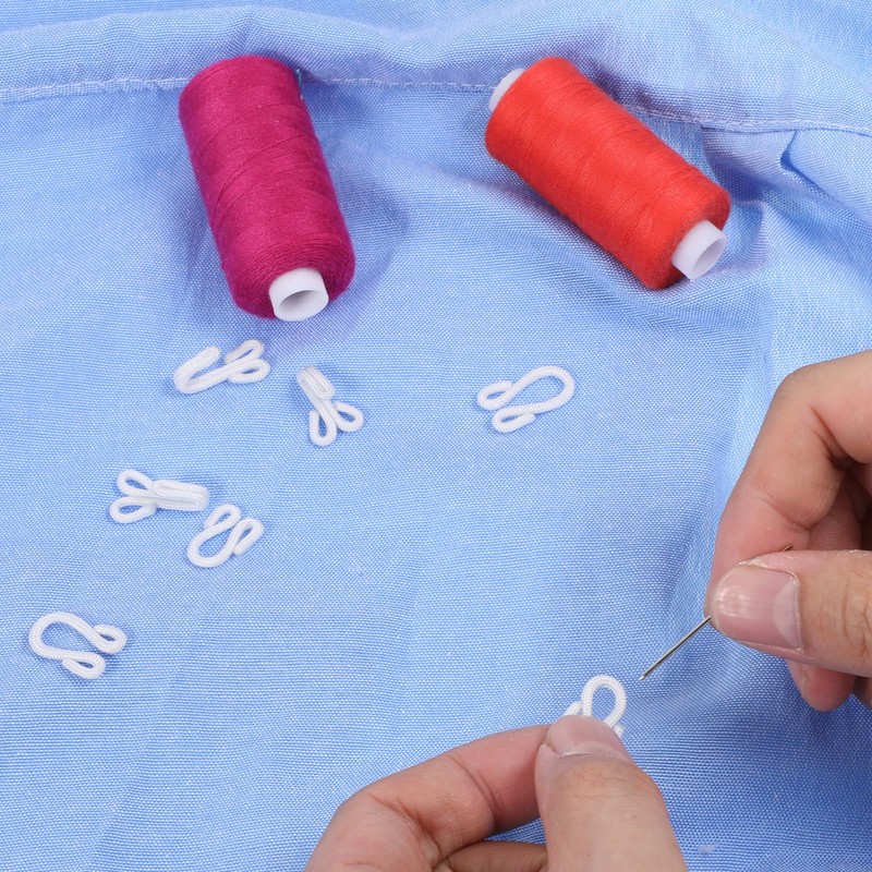 36 Pairs Sewing Hooks and Eyes Closure, 2.2/2.8/3.5cm White Metal