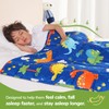 Sivio Weighted Blanket 7lbs, Blue Dinosaur Cooling Weighted Blanket, Breathable