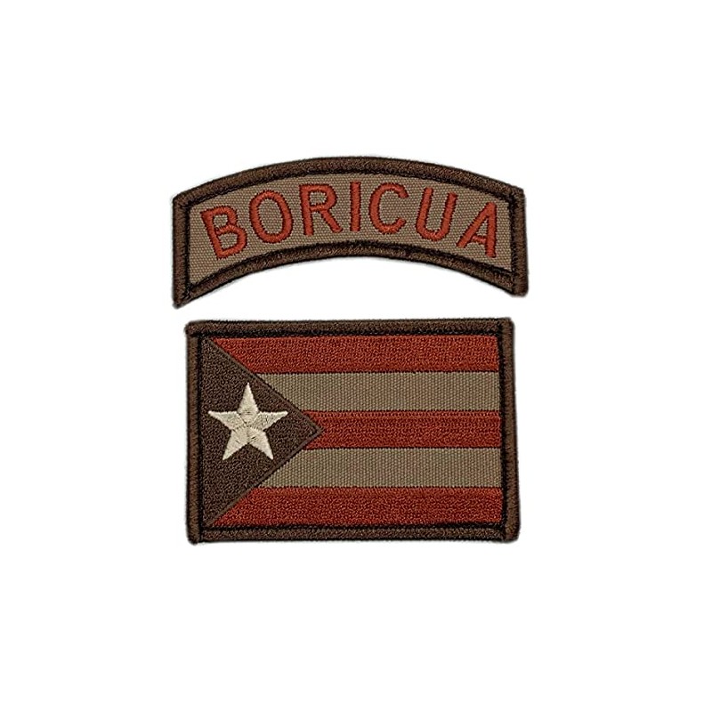 Puerto Rico State Flag Boricua Patch [2PC Bundle - Hook