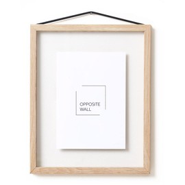 Opposite Wall Floating Natural Solid Oak Wood Frame with Clear Acrylic Panels, 8x10 in | 20x25 cm | Floating Picture Frame to Display Photos, Artwork, Posters, or Pressed Flowers | Vertical or Horizontal Wall Mount