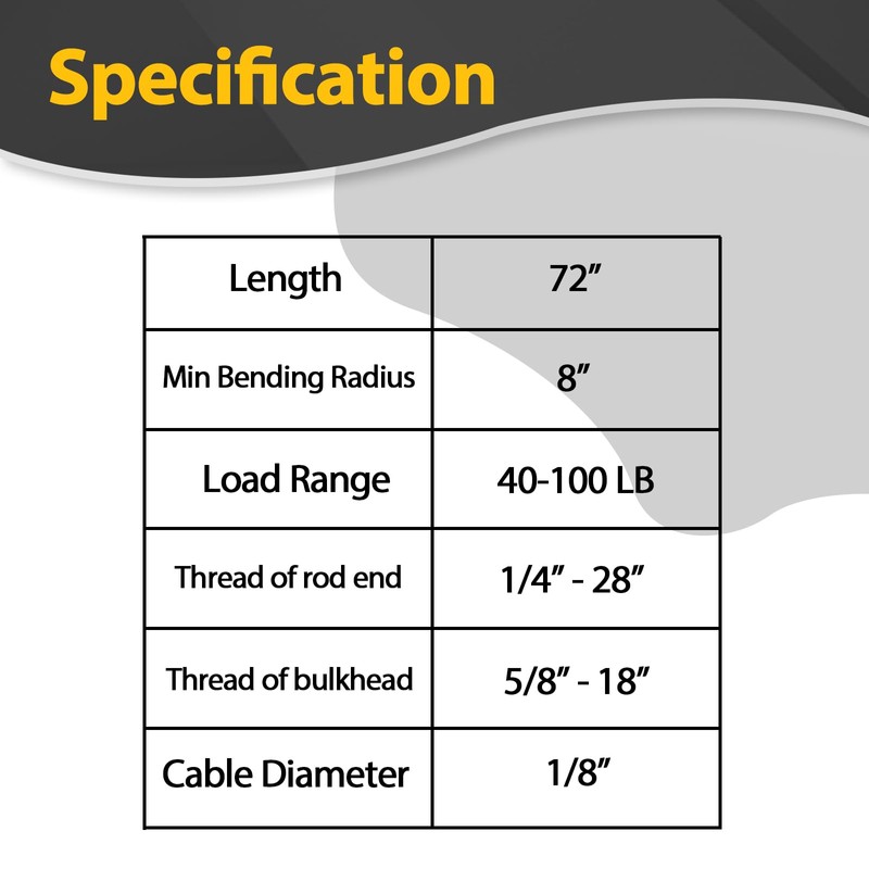 72" Universal Control Cable - Fits for 5200 Series Products,