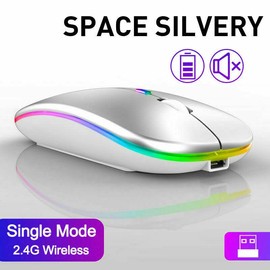 Wireless mouse, LED Mouse, Type Usb Receiver, Magic Mice Portable Optical Office Mouse,3 Adjustable DPI Dual Mode For laptop, Pc etc. (Silver)
